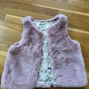 H&M Soft Pink Kids Faux Fur Vest
